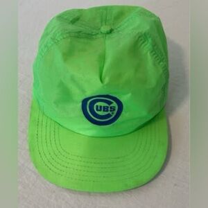 Chicago Cubs Neon green Cap hat nylon vintage 80s designer award bud light snap